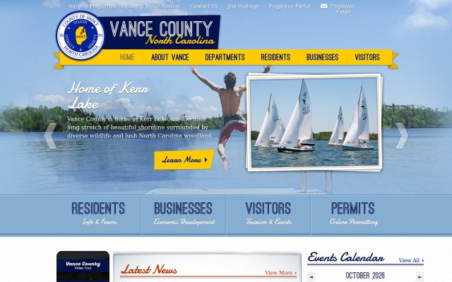 Screenshot of Vance County Detention Center website