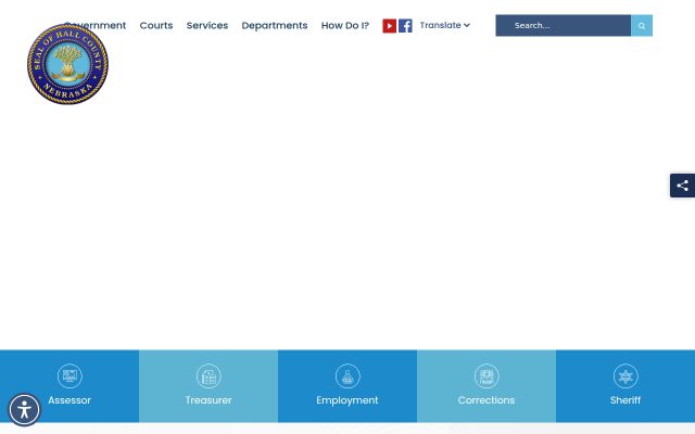 Screenshot of Hall County Department of Corrections website