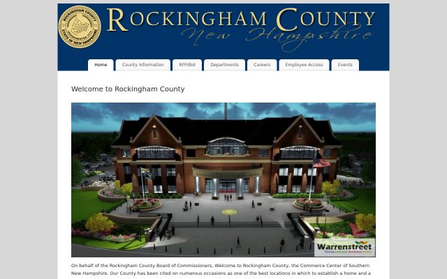 Screenshot of Rockingham County Department of Corrections website