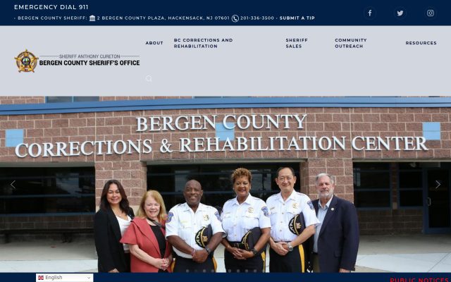 Screenshot of Bergen County Jail website