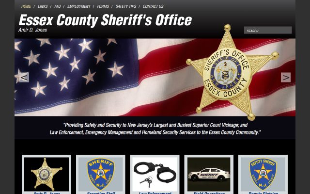 Screenshot of Essex County Correctional Facility website