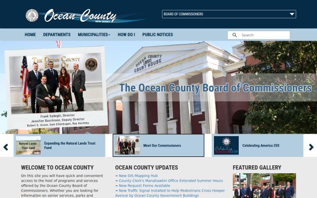 Screenshot of Ocean County Jail website