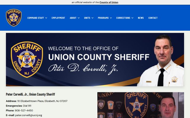 Screenshot of Union County Jail website