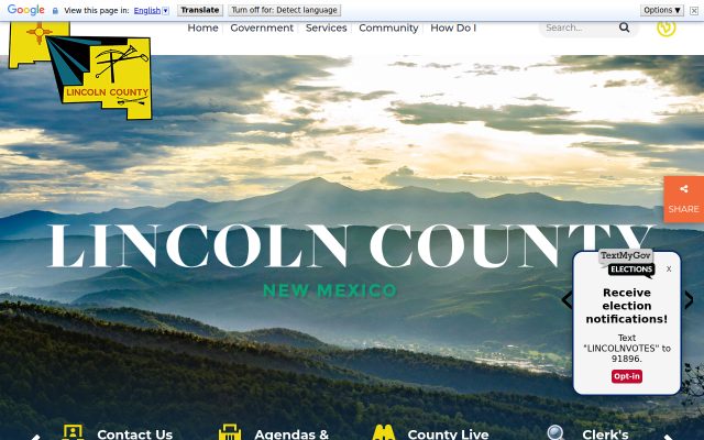 Screenshot of Lincoln County Detention Center website