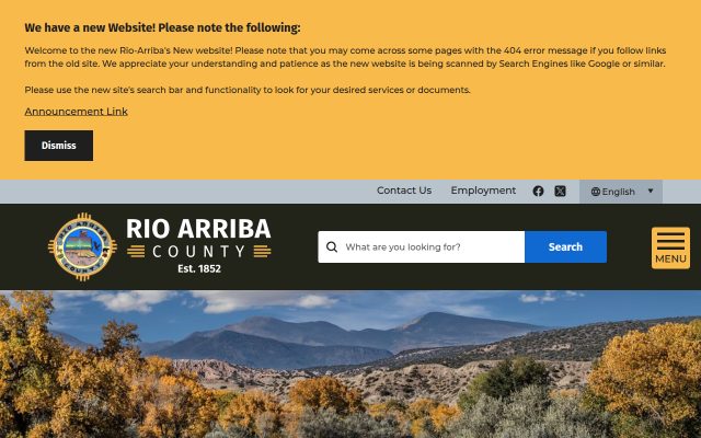 Screenshot of Rio Arriba County Detention Center website