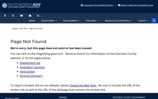 Screenshot of Dutchess County Jail website
