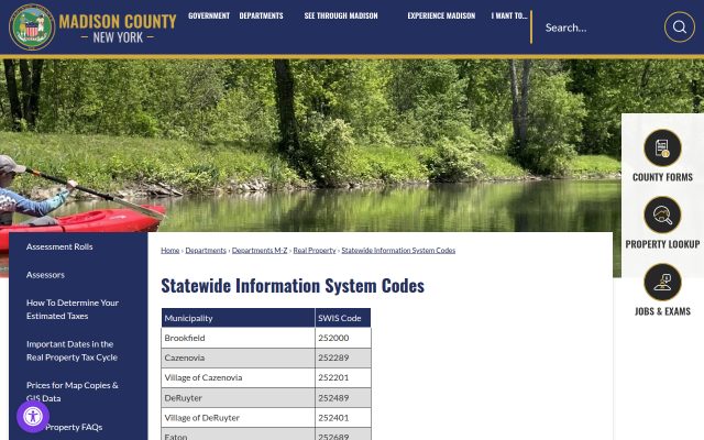 Screenshot of Madison County Jail website