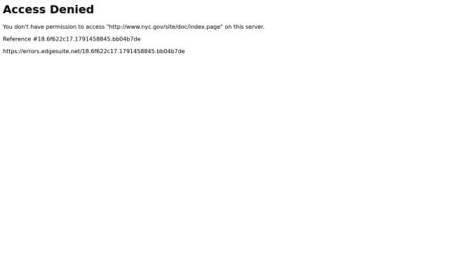 Screenshot of New York City Department of Correction website