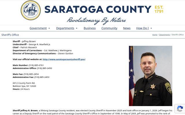 Screenshot of Saratoga County Correctional Facility website