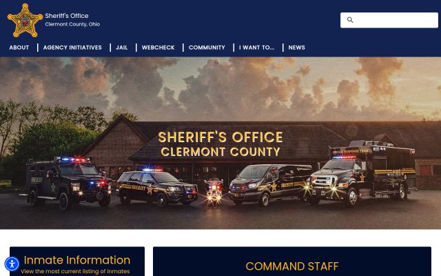 Screenshot of Clermont County Jail website