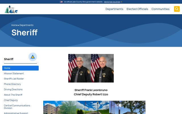 Screenshot of Lake County Jail website