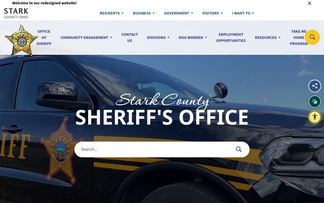 Screenshot of Stark County Jail website