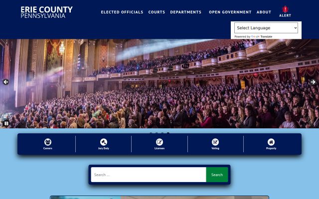 Screenshot of Erie County Prison website