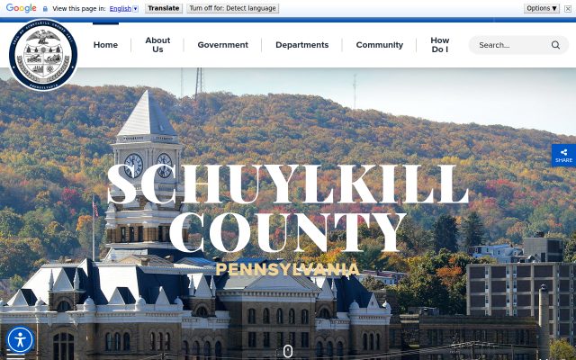 Screenshot of Schuylkill County Prison website