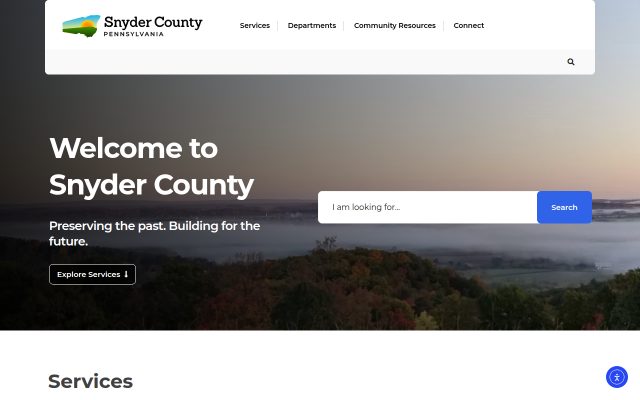 Screenshot of Snyder County Prison website