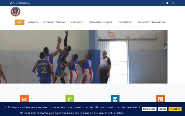 Screenshot of Puerto Rico Department of Correction and Rehabilitation (Departamento de Corrección y Rehabilitación) website