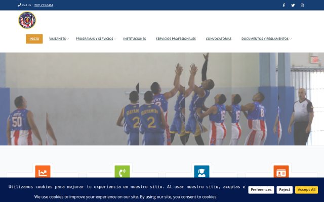 Screenshot of Puerto Rico Department of Corrections and Rehabilitation (Departamento de Corrección y Rehabilitación) website