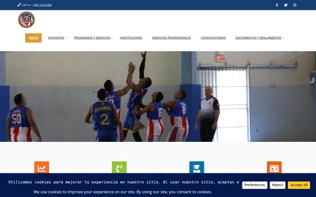 Screenshot of Puerto Rico Department of Corrections and Rehabilitation (Departamento de Corrección y Rehabilitación) website