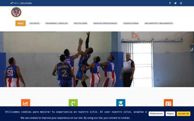 Screenshot of Puerto Rico Department of Corrections and Rehabilitation (Departamento de Corrección y Rehabilitación) website