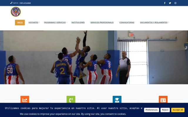 Screenshot of Puerto Rico Department of Corrections and Rehabilitation (Departamento de Corrección y Rehabilitación) website