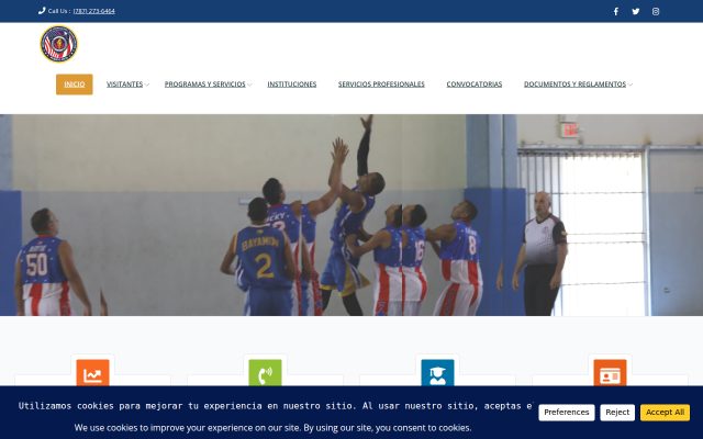 Screenshot of Puerto Rico Department of Correction and Rehabilitation (Departamento de Corrección y Rehabilitación) website