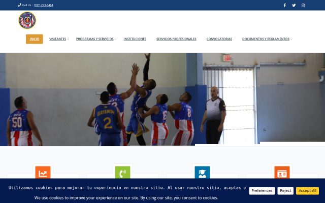 Screenshot of Puerto Rico Department of Correction and Rehabilitation (Departamento de Corrección y Rehabilitación) website