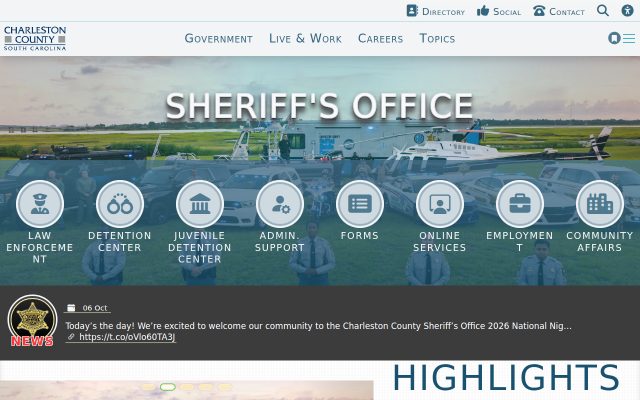 Screenshot of Al Cannon Detention Center website