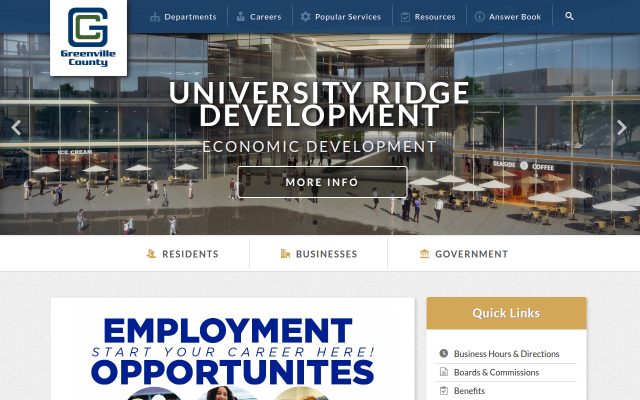 Screenshot of Greenville County Detention Center website