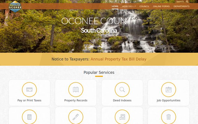 Screenshot of Oconee County Detention Center website
