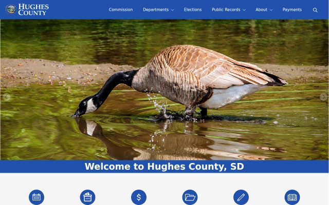 Screenshot of Hughes County Jail website