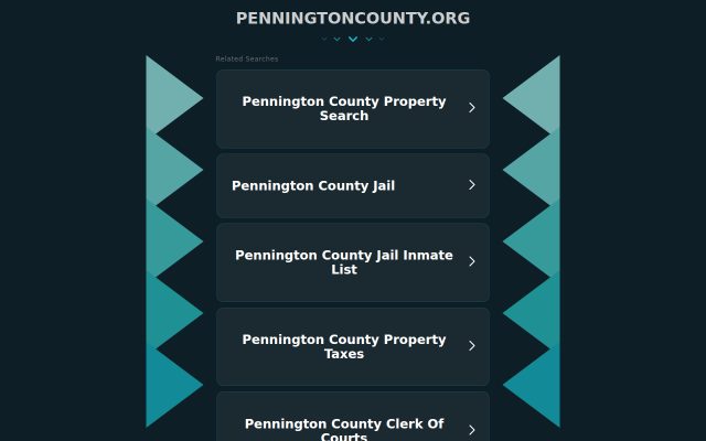 Screenshot of Pennington County Jail website