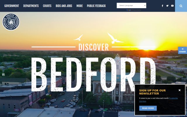 Screenshot of Bedford County Jail website