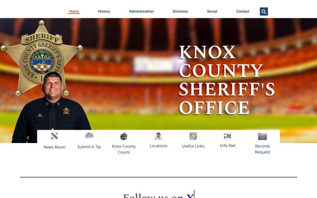 Screenshot of Knox County Detention Facility website