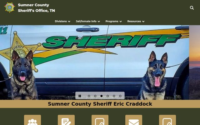 Screenshot of Sumner County Jail website