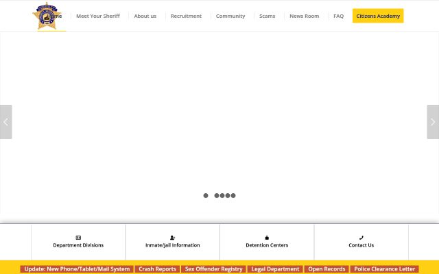 Screenshot of Dallas County Jail website