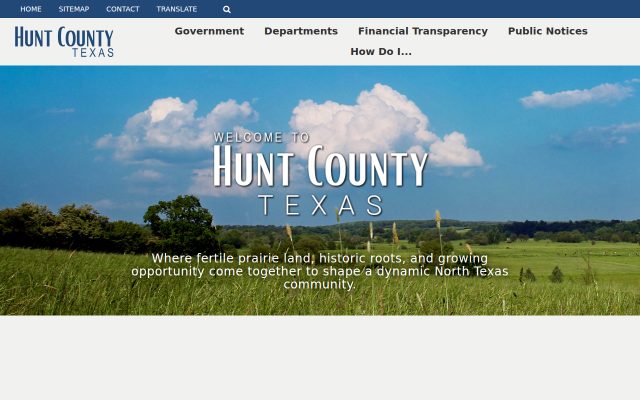 Screenshot of Hunt County Jail website