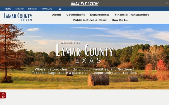 Screenshot of Lamar County Jail website