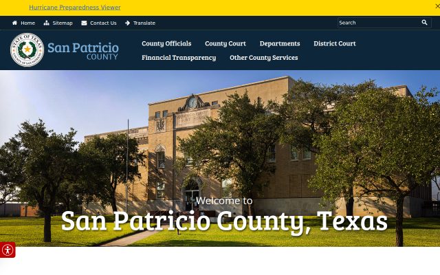 Screenshot of San Patricio County Jail website