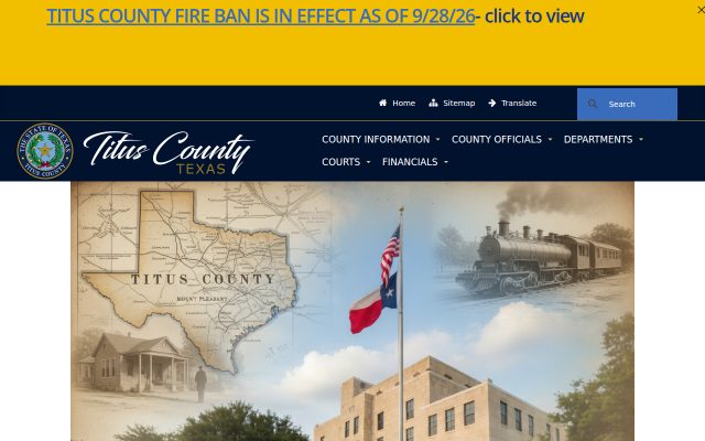 Screenshot of Titus County Jail website