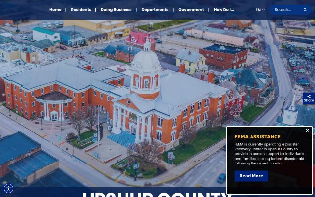 Screenshot of Upshur County Jail website