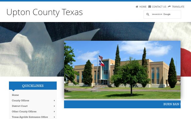 Screenshot of Upton County Jail website