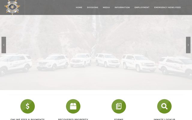 Screenshot of Utah County Jail website