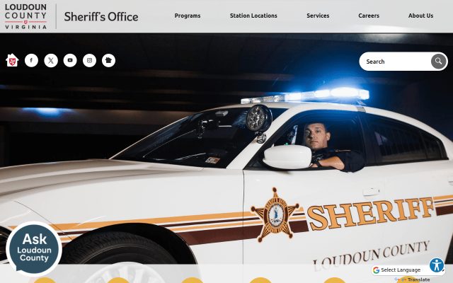 Screenshot of Loudoun County Adult Detention Center website