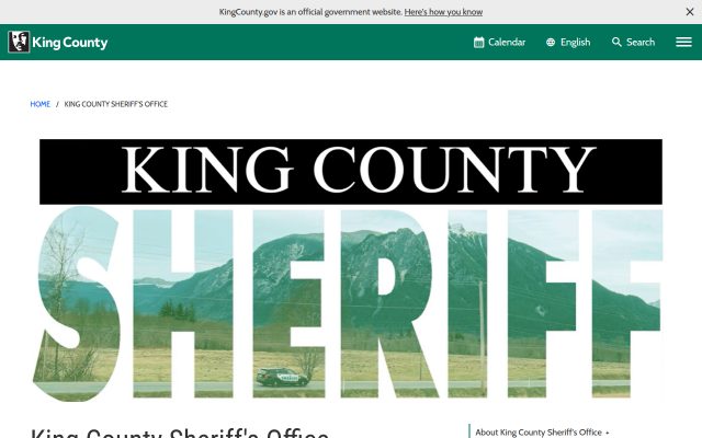 Screenshot of King County Correctional Facility website