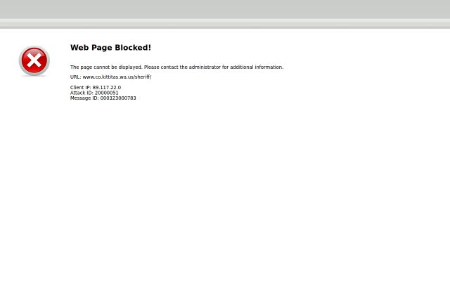 Screenshot of Kittitas County Corrections Center website