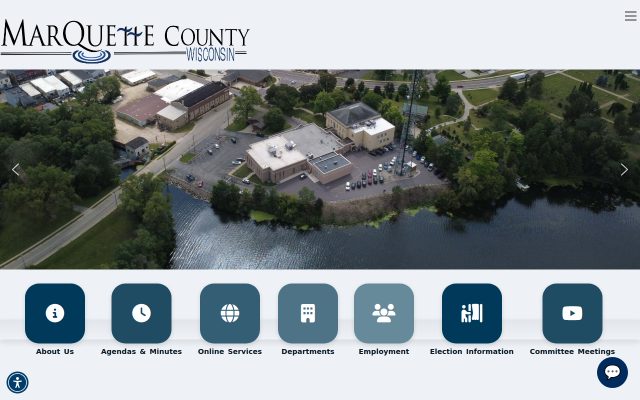 Screenshot of Marquette County Jail website