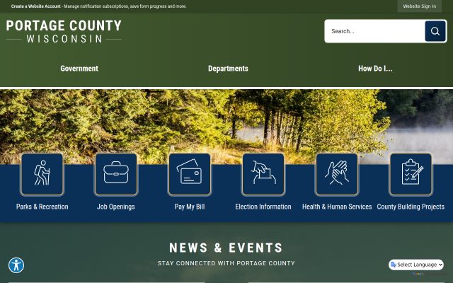 Screenshot of Portage County Jail website