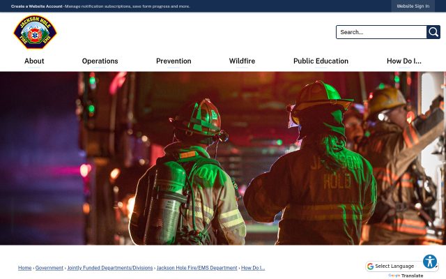 Screenshot of Teton County Jail website